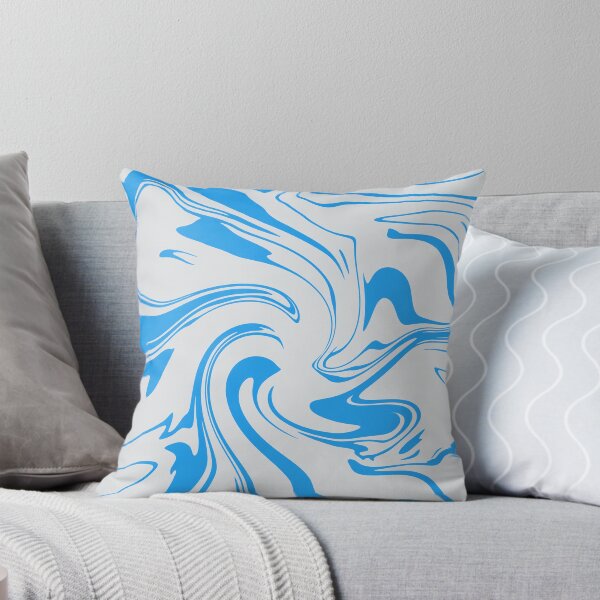 Aperçu de l'œuvre Light Blue Liquid Marble Abstract Fluid Swirl Art créée et vendue par CaramelCo.