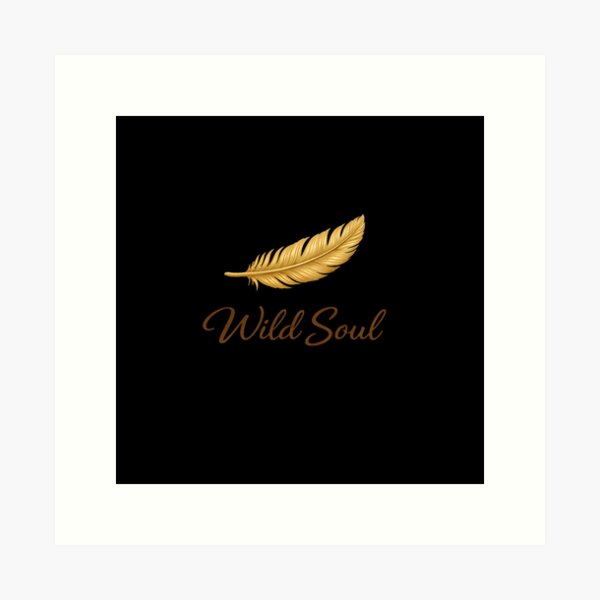 Item preview, Wild Soul Golden Feather Boho Celestial Art designed and sold by BohoMysticArt.