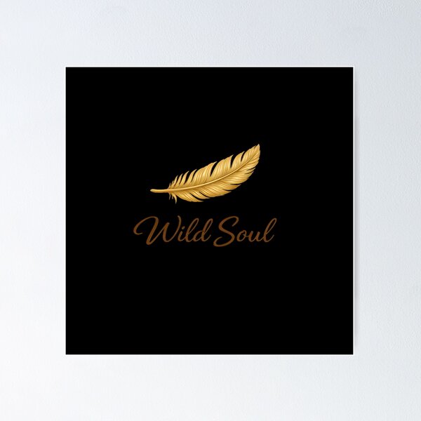Artikelvorschau, Wild Soul Golden Feather Boho Celestial Art entworfen und verkauft von BohoMysticArt.