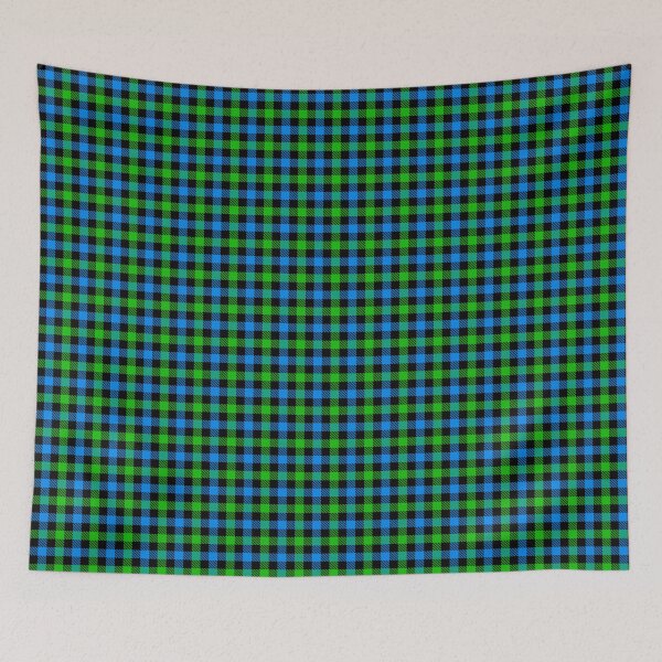 Item preview, Blue And Green On Black Gingham Check   designed and sold by PatternTitan.