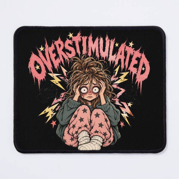 Item preview, Overstimulated - Funny Anxious Girl ADHD Burnout Design designed and sold by Neurospicy Trolls.