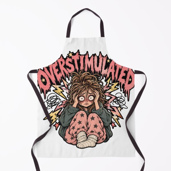 Item preview, Overstimulated - Funny Anxious Girl ADHD Burnout Design designed and sold by Neurospicy Trolls.