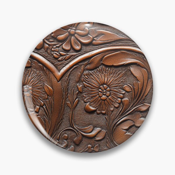 Item preview, Brown Faux Tooled Leather  designed and sold by ColorFlowArt.