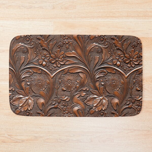 Item preview, Brown Faux Tooled Leather  designed and sold by ColorFlowArt.