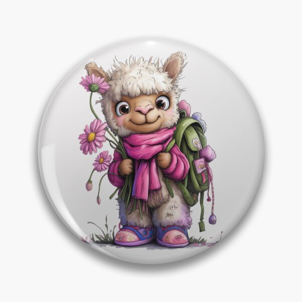 Item preview, a fluffy alpaca character wearing a pink scarf and matching shoes designed and sold by 123ks.