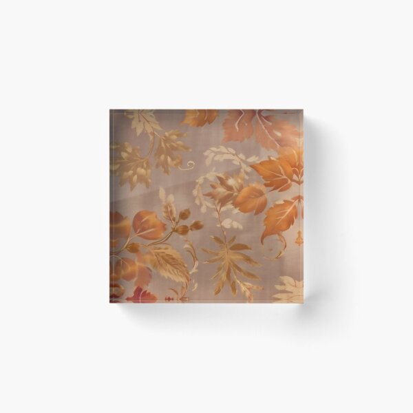 Item preview, Vintage Golden Autumn Leaves Pattern — Warm Fall Floral Textile Art designed and sold by LYAN-STORE.