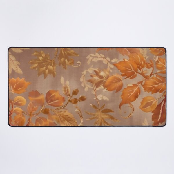 Item preview, Vintage Golden Autumn Leaves Pattern — Warm Fall Floral Textile Art designed and sold by LYAN-STORE.