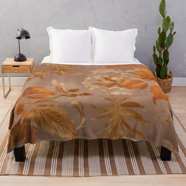 Item preview, Vintage Golden Autumn Leaves Pattern — Warm Fall Floral Textile Art designed and sold by LYAN-STORE.