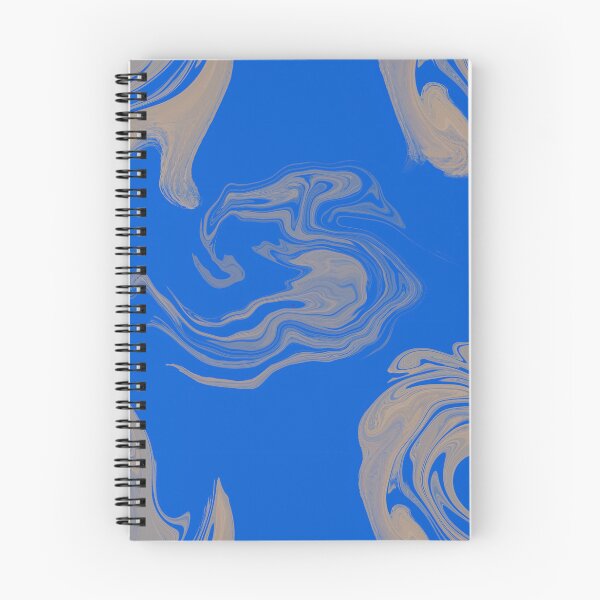 Item preview, Blue and Gold Liquid Marble Swirl Abstract Pattern designed and sold by CaramelCo.