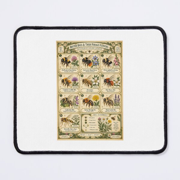 Item preview, Bee Identification Chart | Pollinator Wildflower Botanical | Gardener Gift designed and sold by Brackenlume Studio.