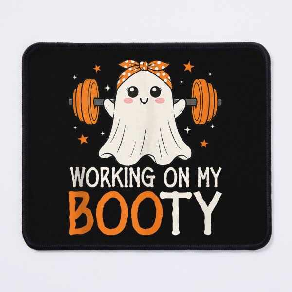 Item preview, Working On My Booty Funny Halloween Gym Ghost designed and sold by Gargamal.