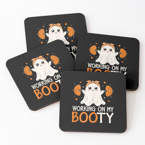 Item preview, Working On My Booty Funny Halloween Gym Ghost designed and sold by Gargamal.