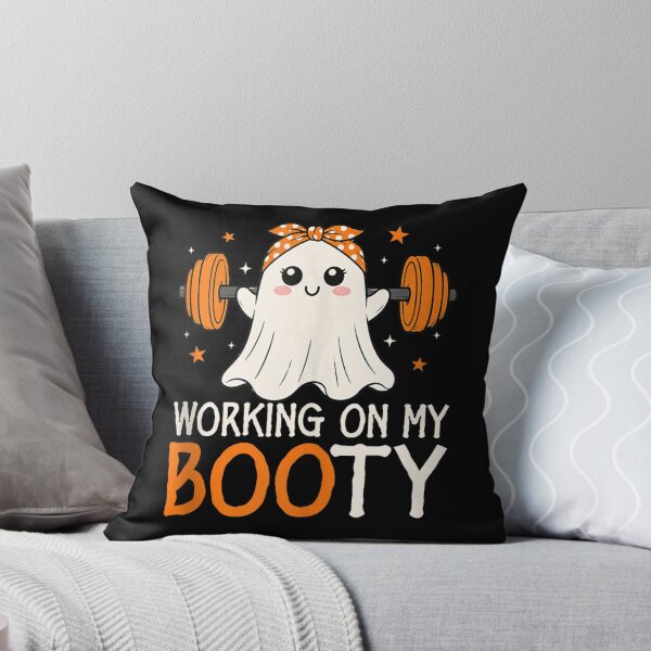 Item preview, Working On My Booty Funny Halloween Gym Ghost designed and sold by Gargamal.