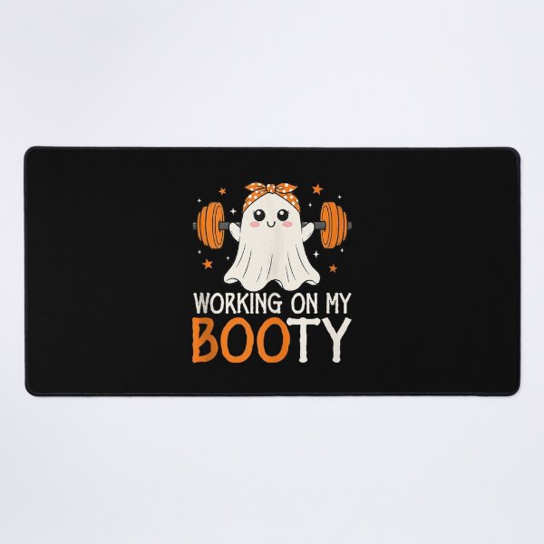 Item preview, Working On My Booty Funny Halloween Gym Ghost designed and sold by Gargamal.