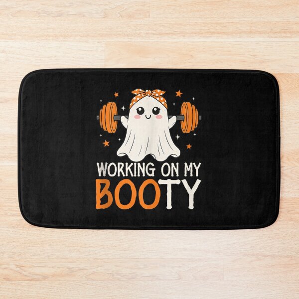 Item preview, Working On My Booty Funny Halloween Gym Ghost designed and sold by Gargamal.