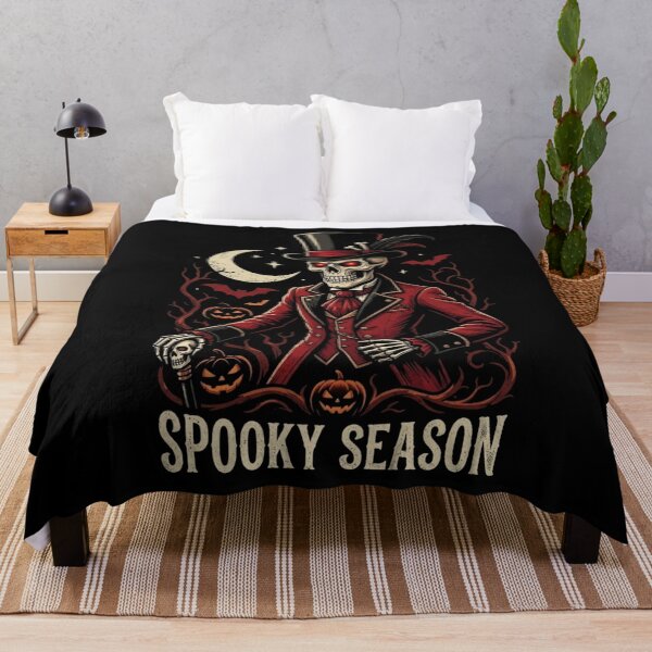 Item preview, Spooky Season Gentleman Skeleton Vintage Halloween T-Shirt designed and sold by Scribe2Vibe.