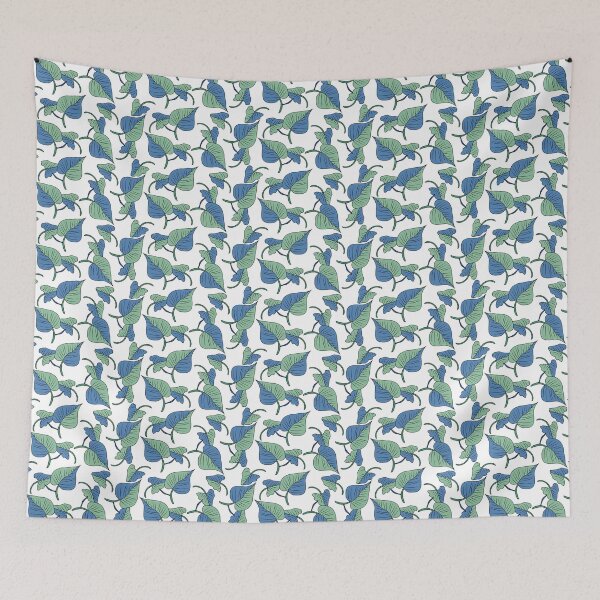 Item preview, Blue Leaf Scatter Botanical Pattern designed and sold by Kraalikaa.