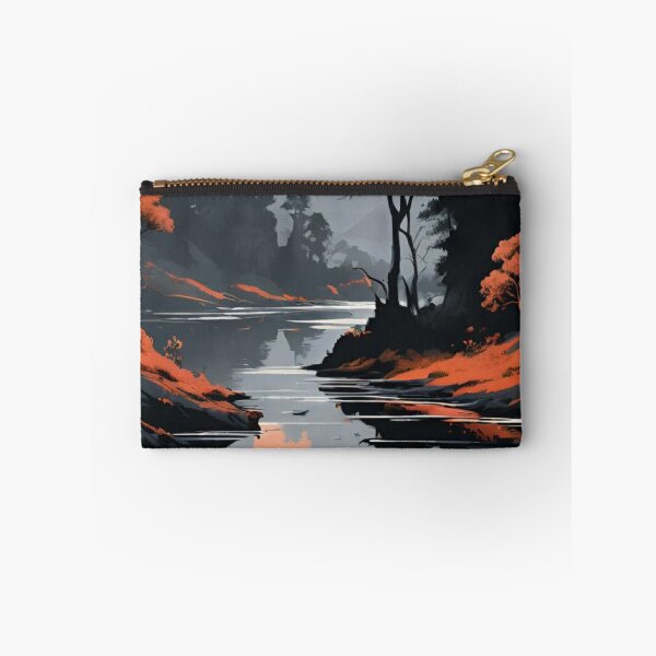 Item preview, Serene Mountain Lake Landscape — Sunset Boat Reflection Vector Art designed and sold by LYAN-STORE.