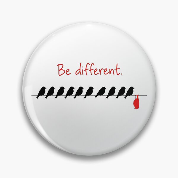 Item preview, Be Different - Birds On Wire - One Red Bird Hanging - Unique Design designed and sold by Vibe-Vary.