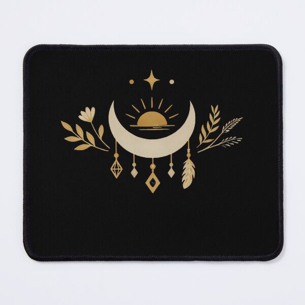 Item preview, Celestial Dreamcatcher Golden Moon Boho Art designed and sold by BohoMysticArt.