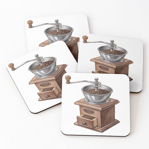 Item preview, Vintage Wooden Coffee Grinder Watercolor designed and sold by AlinaMel.