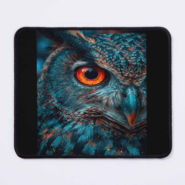 Item preview, Owl Eye Neon Flame - Half Face Animal Artwork designed and sold by KingofHearts25.