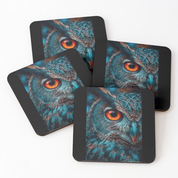 Item preview, Owl Eye Neon Flame - Half Face Animal Artwork designed and sold by KingofHearts25.