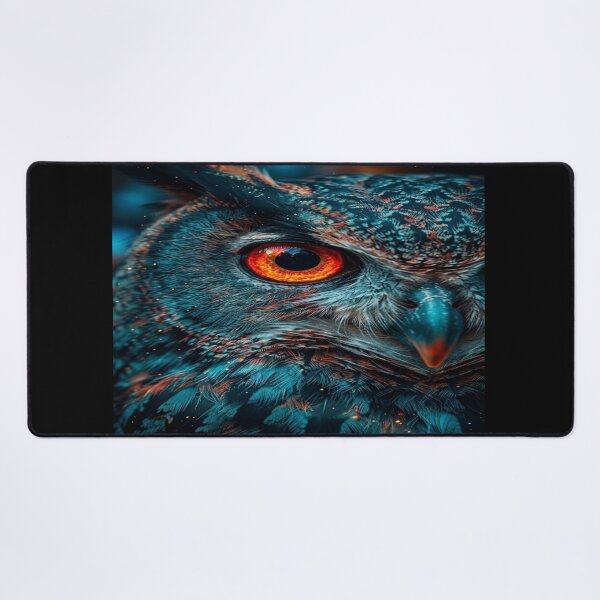 Item preview, Owl Eye Neon Flame - Half Face Animal Artwork designed and sold by KingofHearts25.