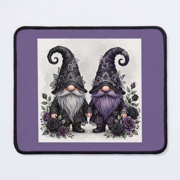 Item preview, Gothic Gnome Couple with Black and Purple Roses designed and sold by LunaAdventurer.