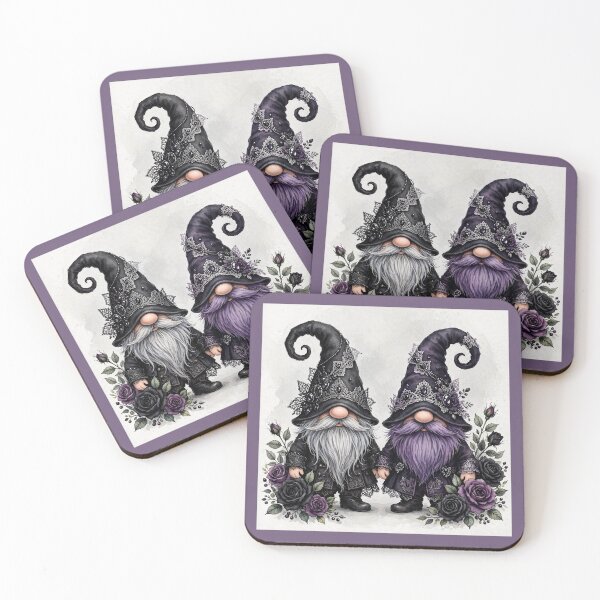 Item preview, Gothic Gnome Couple with Black and Purple Roses designed and sold by LunaAdventurer.