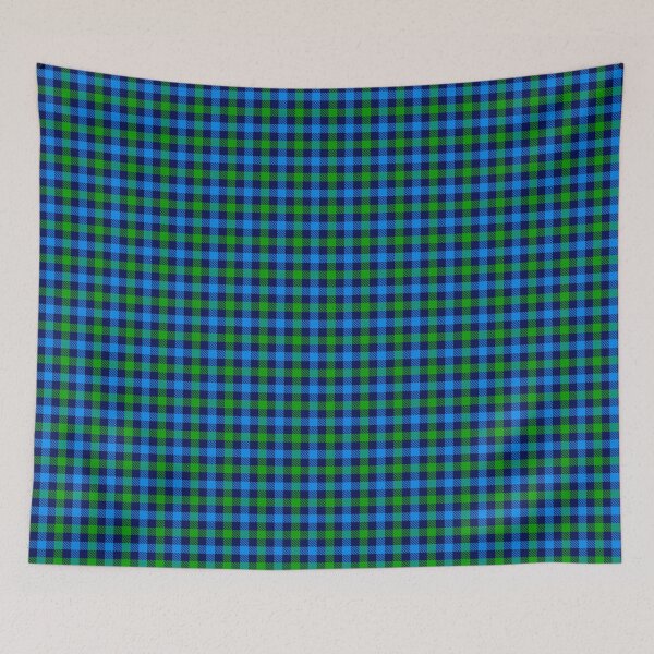 Item preview, Blue And Green On Navy Blue Gingham Check   designed and sold by PatternTitan.