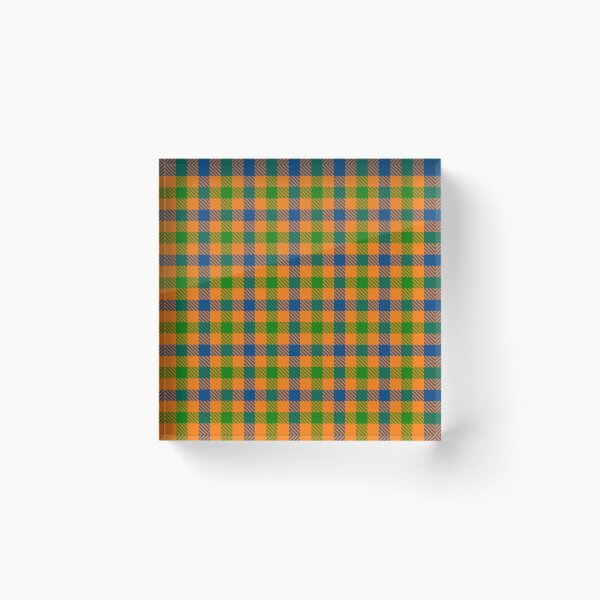 Item preview, Blue And Green On Orange Gingham Check   designed and sold by PatternTitan.