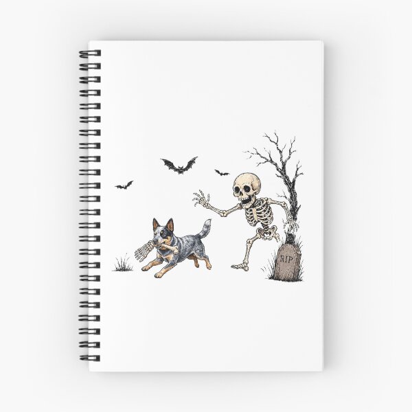 Item preview, Skeleton Chasing Dog Australian Cattle Dog Halloween designed and sold by Gargamal.