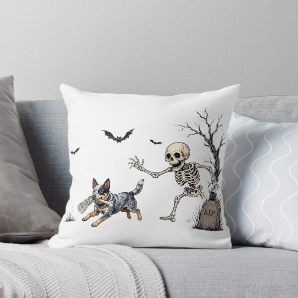 Item preview, Skeleton Chasing Dog Australian Cattle Dog Halloween designed and sold by Gargamal.
