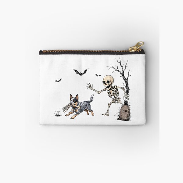 Item preview, Skeleton Chasing Dog Australian Cattle Dog Halloween designed and sold by Gargamal.