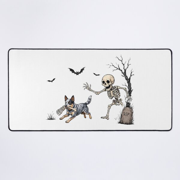 Item preview, Skeleton Chasing Dog Australian Cattle Dog Halloween designed and sold by Gargamal.