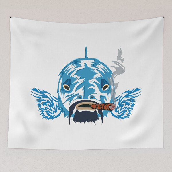 Item preview, Blue Fish Cigar Badass Vector Cool Attitude Funny Animal Street Art designed and sold by CLC54.