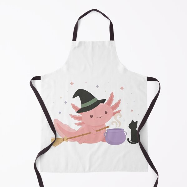 Item preview, Cute Witch Axolotl Halloween - Kawaii Magic with Black Cat designed and sold by Designorado.