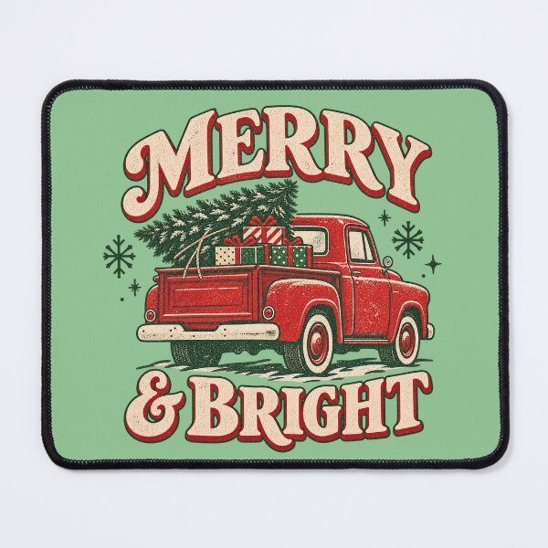 Item preview, Merry & Bright Vintage Red Truck Christmas designed and sold by InkWeaveShop.