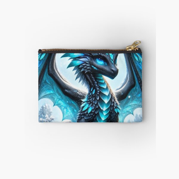 Item preview, Ice Dragon in Crystal Winter Wonderland – Magical Frozen Fantasy Artwork designed and sold by DrakariArt.