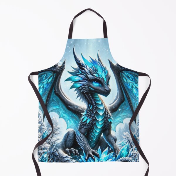 Item preview, Ice Dragon in Crystal Winter Wonderland – Magical Frozen Fantasy Artwork designed and sold by DrakariArt.
