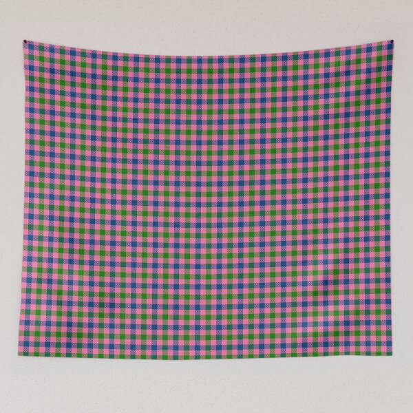 Item preview, Blue And Green On Pink Gingham Check   designed and sold by PatternTitan.