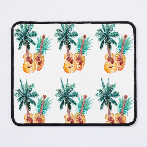 Item preview, Guitar, Palm Tree, Pineapple, Tropical Watercolor Pattern, Summer Music, Beach, Vacation designed and sold by CLC54.