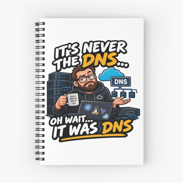 Item preview, It's Never The DNS Oh Wait It Was DNS Funny Sysadmin designed and sold by CrazySzoopWorld.