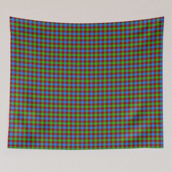 Item preview, Blue And Green On Red Gingham Check   designed and sold by PatternTitan.
