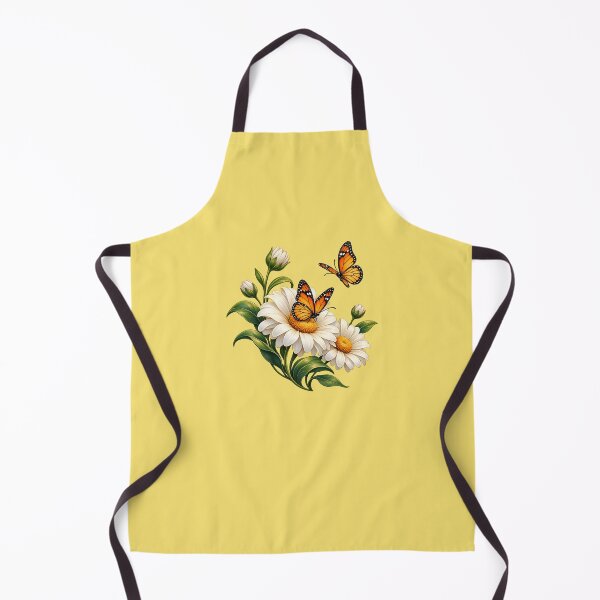 Item preview, Monarch Butterflies & White Daisy Flowers - Botanical Garden Nature Illustration designed and sold by Ozyven-Creation.