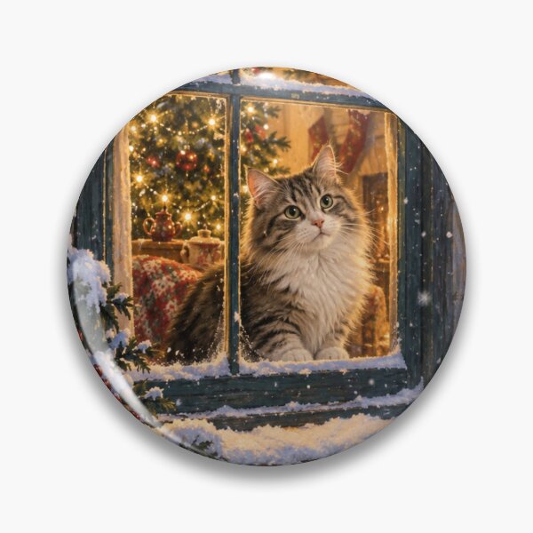 Item preview, Christmas Cat Watching Snowfall designed and sold by Meandmyshop.