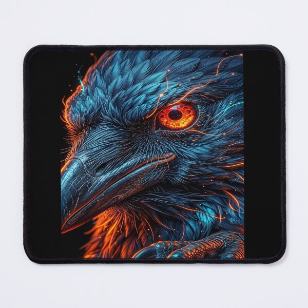 Item preview, Raven Eye Neon Flame - Half Face Animal Artwork designed and sold by KingofHearts25.