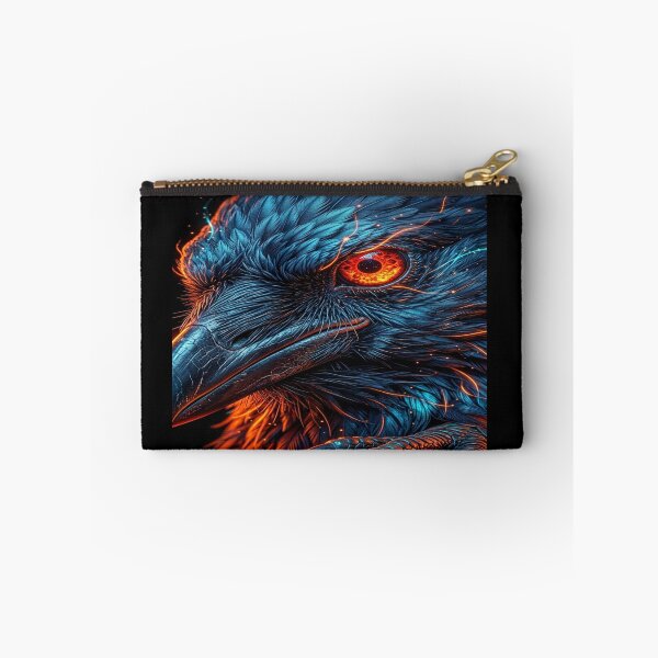 Item preview, Raven Eye Neon Flame - Half Face Animal Artwork designed and sold by KingofHearts25.