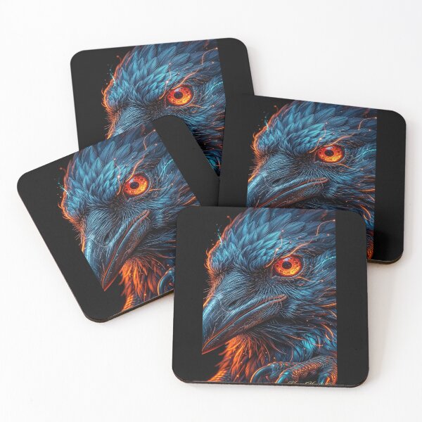 Item preview, Raven Eye Neon Flame - Half Face Animal Artwork designed and sold by KingofHearts25.